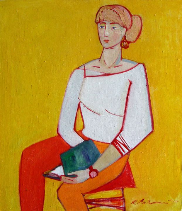 Painting titled "Автопортрет" by Maryna Yandolenko, Original Artwork