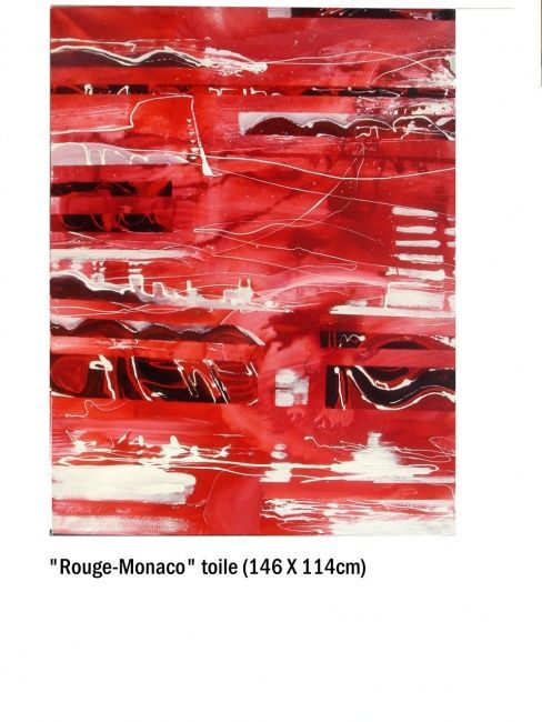 Painting titled "Rouge-Monaco" by Patrice Mérot, Original Artwork, Oil