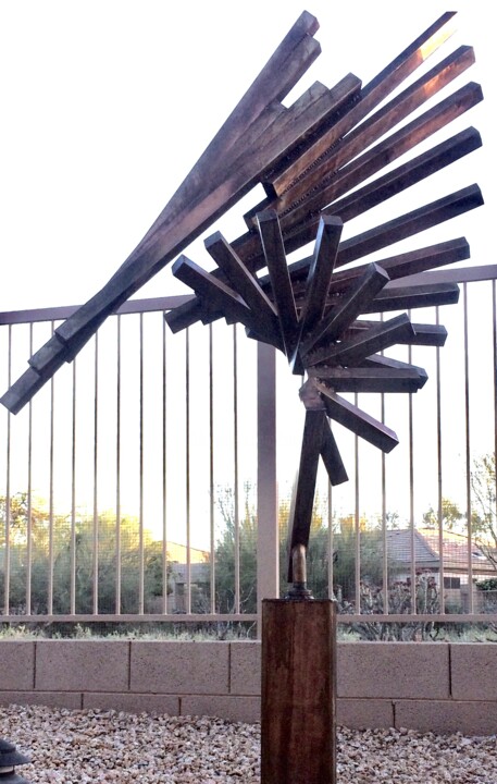 Skulptur mit dem Titel "Wind" von Merrill Orr, Original-Kunstwerk, Metalle