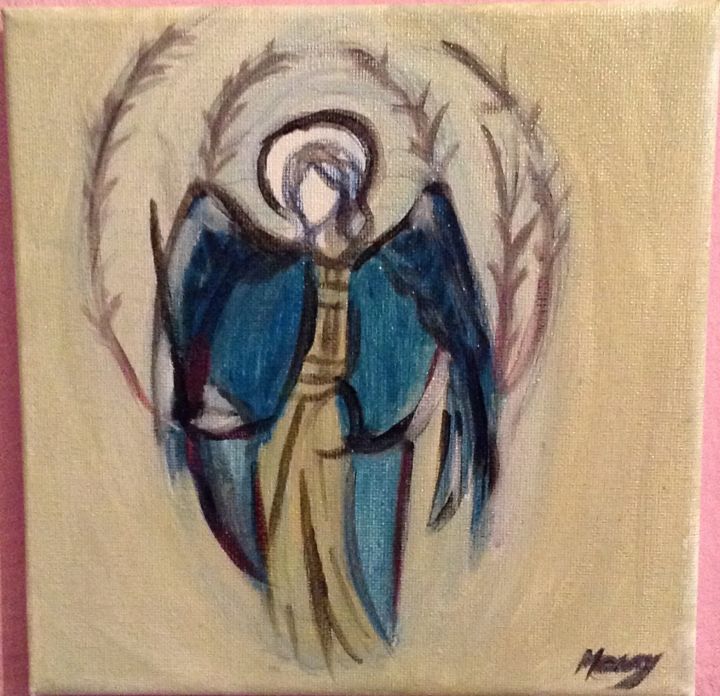Painting titled "l'ange" by Merry, Original Artwork