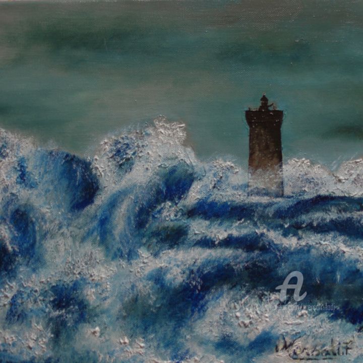 Painting titled "La tempête" by Mersali Fadi, Original Artwork