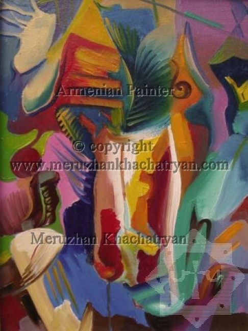 Pintura titulada "Imagination of colo…" por Meruzhan Khachatryan, Obra de arte original