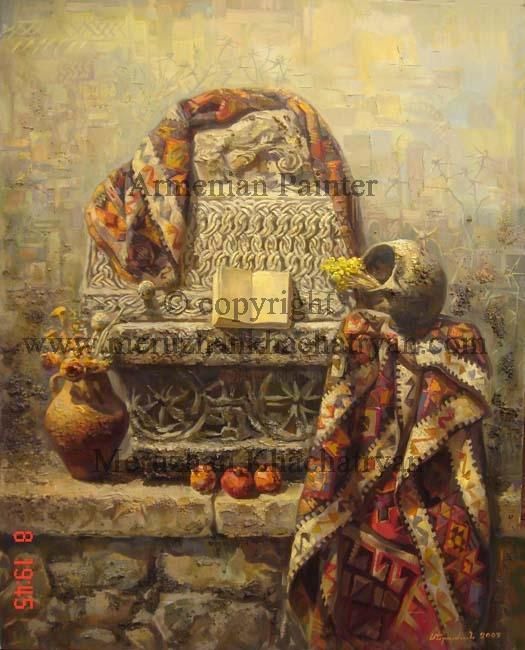 Картина под названием "The Armenian belief…" - Meruzhan Khachatryan, Подлинное произведение искусства, Масло