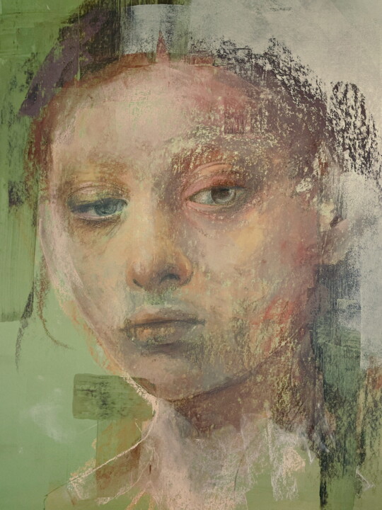 "Yüzler, anısını baş…" başlıklı Resim Merve Yüksel Çeltek tarafından, Orijinal sanat, Pastel