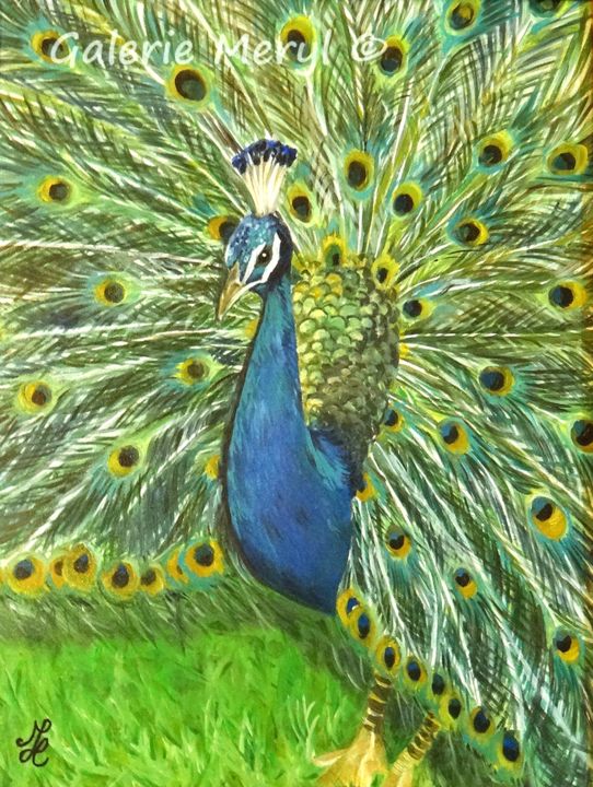 Sa Mageste Le Paon Painting By Meryl Artmajeur