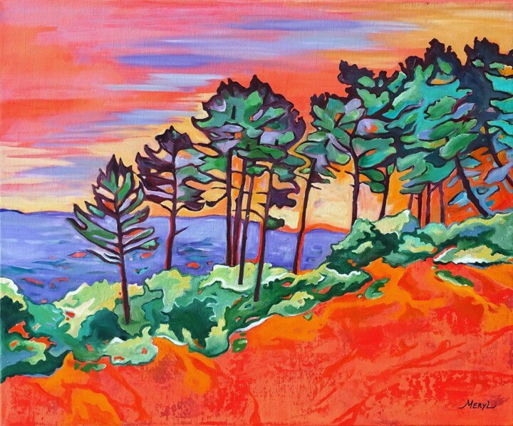 Painting titled "Roussillon, terre d…" by Meryl, Original Artwork, Oil
