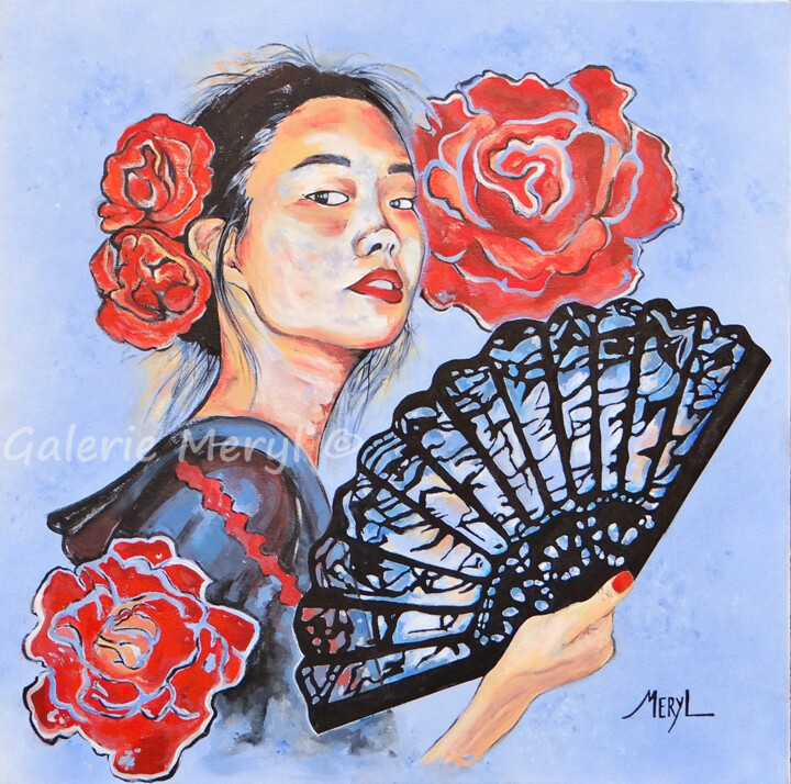 Painting titled "Parfum d'Asie au pa…" by Meryl, Original Artwork, Acrylic
