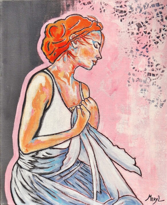 Painting titled "Esther" by Meryl, Original Artwork, Acrylic