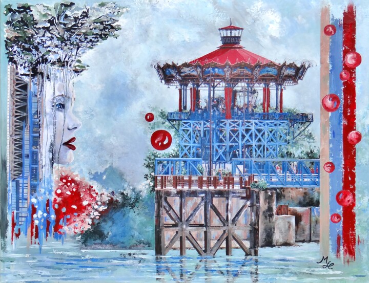 Collages titled "Le Carrousel des Mo…" by Meryl, Original Artwork, Collages