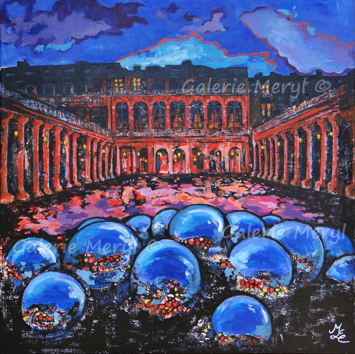 Painting titled "Le Palais Royal et…" by Meryl, Original Artwork, Acrylic