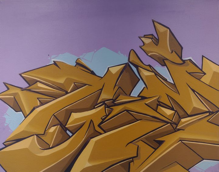 Malerei mit dem Titel "GMX" von Mes3 Graffiti - Design - Art, Original-Kunstwerk, Acryl