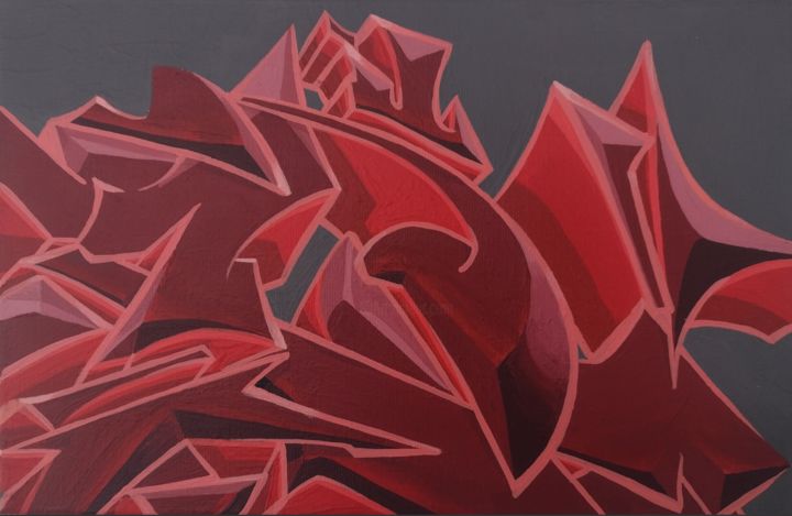 Painting titled "#3" by Mes3 Graffiti - Design - Art, Original Artwork, Acrylic Mounted on Wood Panel