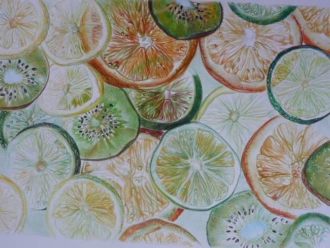Dessin intitulée "Salade de fruits" par Marie Bersillon, Œuvre d'art originale