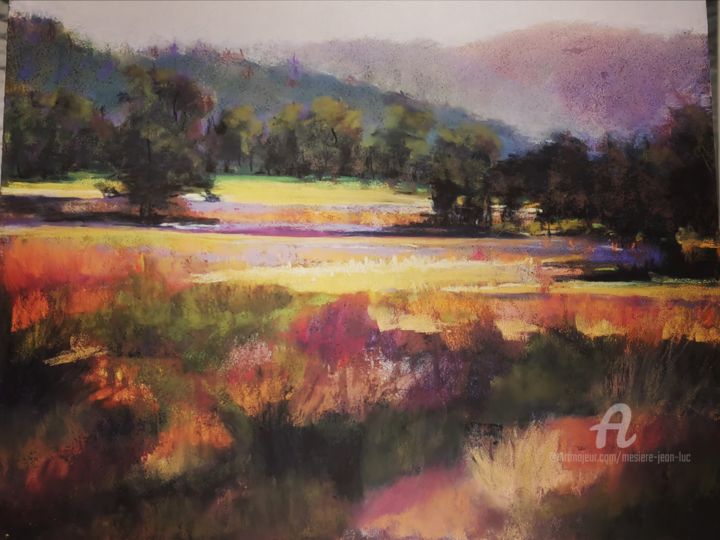 Drawing titled "Lumière flamboyante" by Jean Luc Mesiere (Jlucmez), Original Art, Pastel Mounted on Cardboard