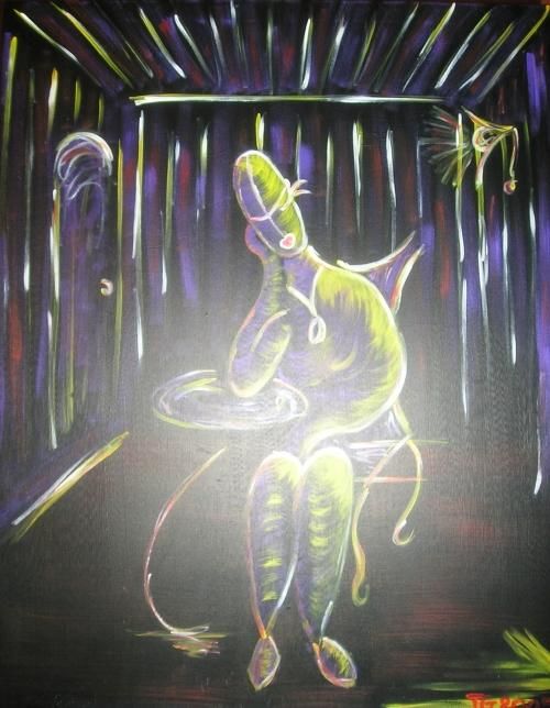 Картина под названием "LA PETITE PIECE" - Tg Abstrait Figuratif, Подлинное произведение искусства, Масло