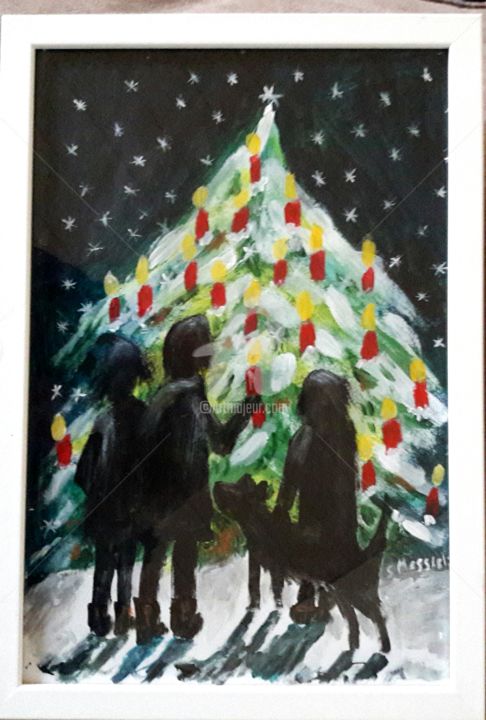 Malerei mit dem Titel "Christmas" von Silvia Messerli, Original-Kunstwerk, Acryl