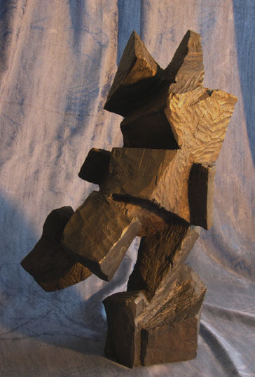 「"Al vuelo"」というタイトルの彫刻 Manolo Messíaによって, オリジナルのアートワーク, ウッド