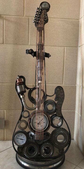 Sculpture titled "Guitare Art Métal s…" by Metal Art Factory, Original Artwork, Metals