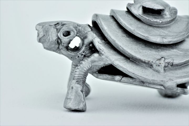 Skulptur mit dem Titel "Schildpad H 5 X B 5…" von Luc Maes, Original-Kunstwerk, Metalle