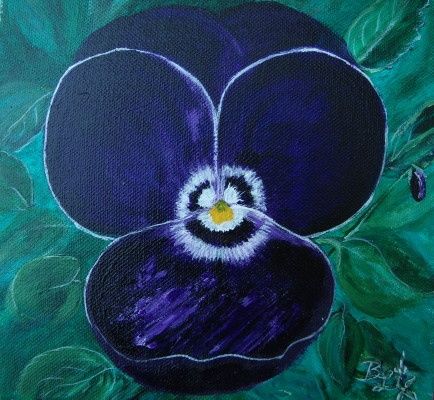 Peinture intitulée "UNE PENSEE POUR" par Brigitte Lombart, Œuvre d'art originale, Huile