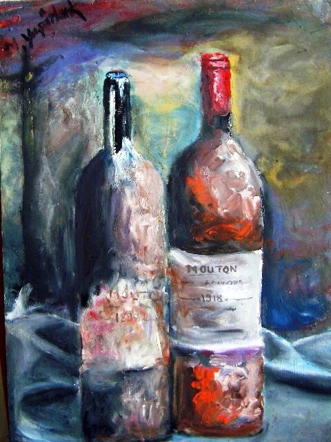 Pintura intitulada "old wine 5" por Metin Yasarturk, Obras de arte originais