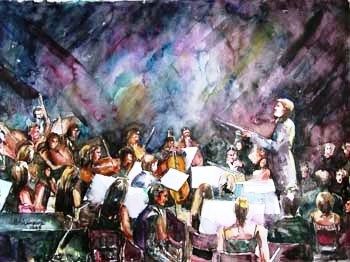 "Orkestra" başlıklı Tablo Metin Cansız tarafından, Orijinal sanat