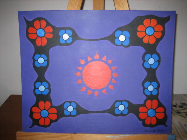 Painting titled "First Flower/LightS…" by Metisartistwoman, Original Art,