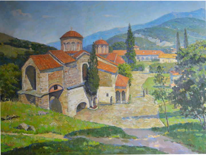 Peinture intitulée "Храм" par Vasilii Metreveli, Œuvre d'art originale, Huile