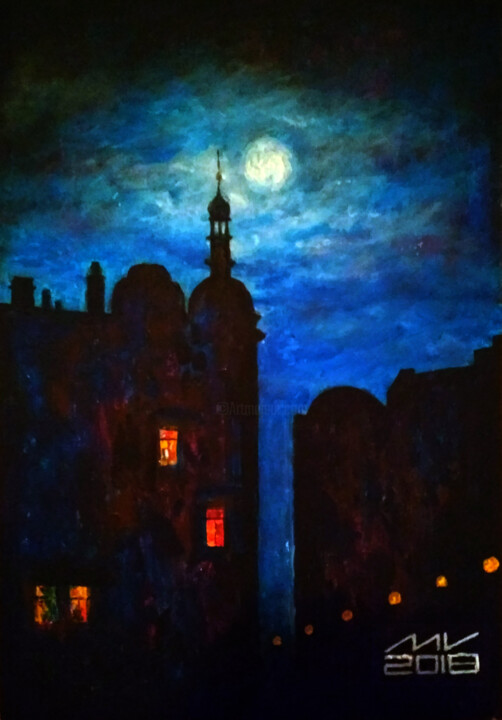 Картина под названием "Луна" - Метсур Вольде, Подлинное произведение искусства, Другой