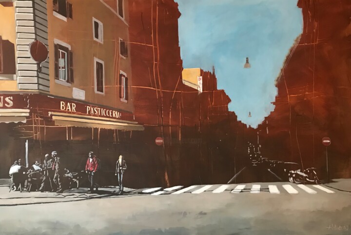 Painting titled "Snack Bar" by Mette Fabricius, Original Artwork, Acrylic