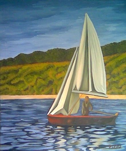 Painting titled "La Dama del Mar" by Eugenia Pizzo, Original Artwork