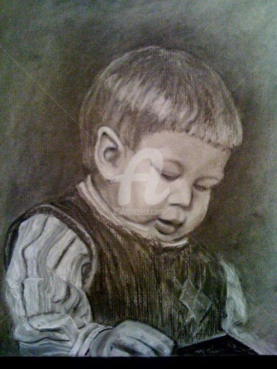 Drawing titled "Preston" by Mary Vaux Hansen, Original Artwork, Charcoal