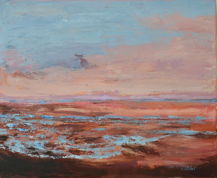 Peinture intitulée "l'aube d'un nouveau…" par Marie France Bussy (COLIBRI), Œuvre d'art originale, Acrylique