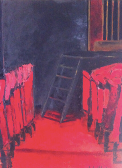 Pintura intitulada "theatre-parisien.png" por Mf Chatin, Obras de arte originais