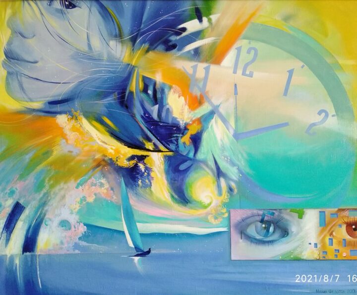 Schilderij getiteld "Time for change" door Mikhail Fedotov, Origineel Kunstwerk, Olie