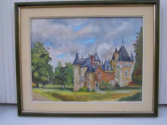 Painting titled "Chateau du  Berry" by Sylvie Fouchy, Original Artwork, Oil