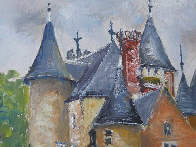 Peinture intitulée "détail "chateau du…" par Sylvie Fouchy, Œuvre d'art originale