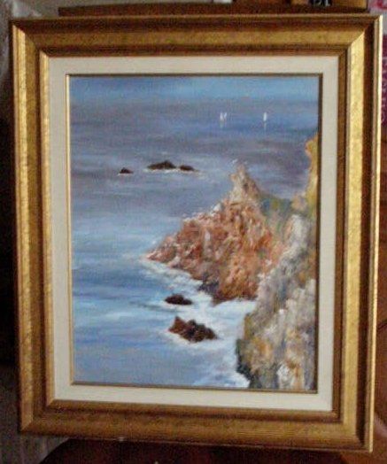 Painting titled "Cap Sizun, Finistèr…" by Sylvie Fouchy, Original Artwork