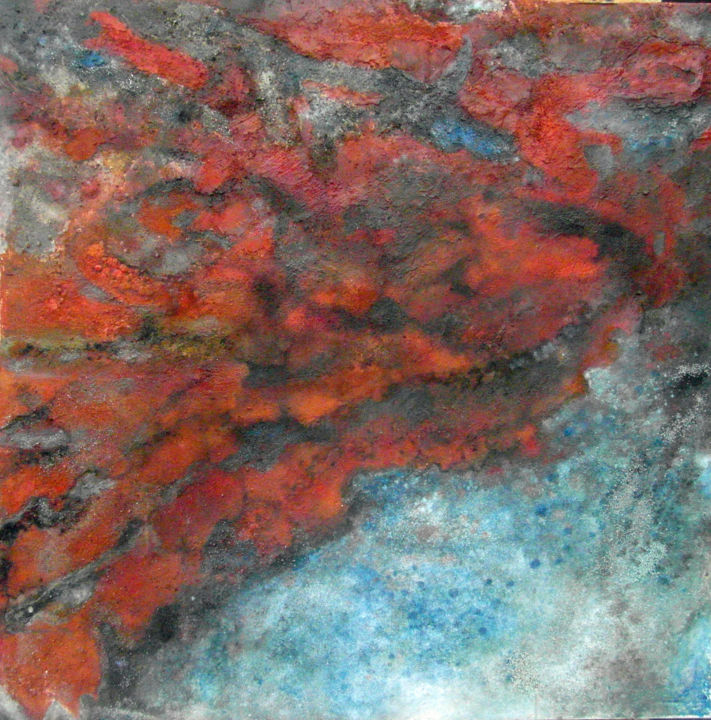 Painting titled "N°13-rouge-magma." by France, Original Artwork, Other