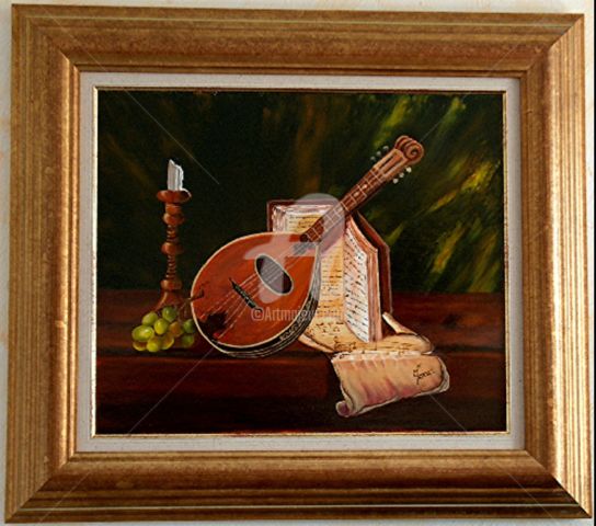 Painting titled "Mandoline" by Marie France Mateu, Original Artwork