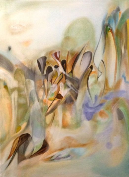 Pittura intitolato "orchidées réunionna…" da Marcel Gris, Opera d'arte originale, Olio