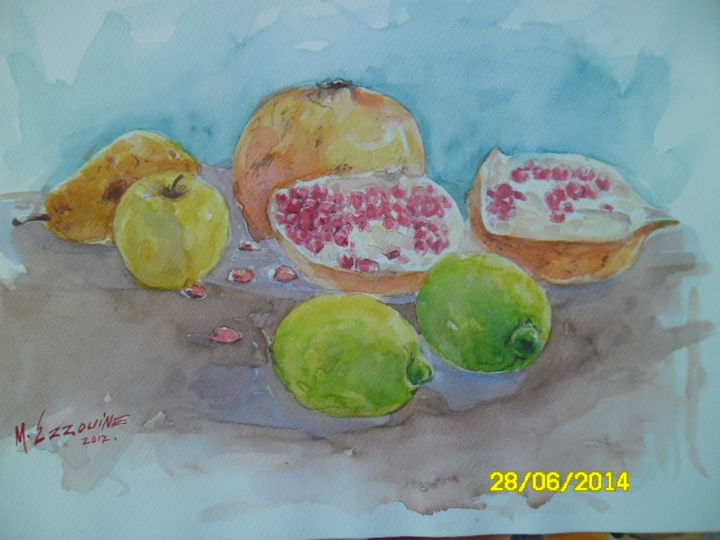 绘画 标题为“fruits.jpg” 由Mhamed Ezzouine, 原创艺术品, 水彩