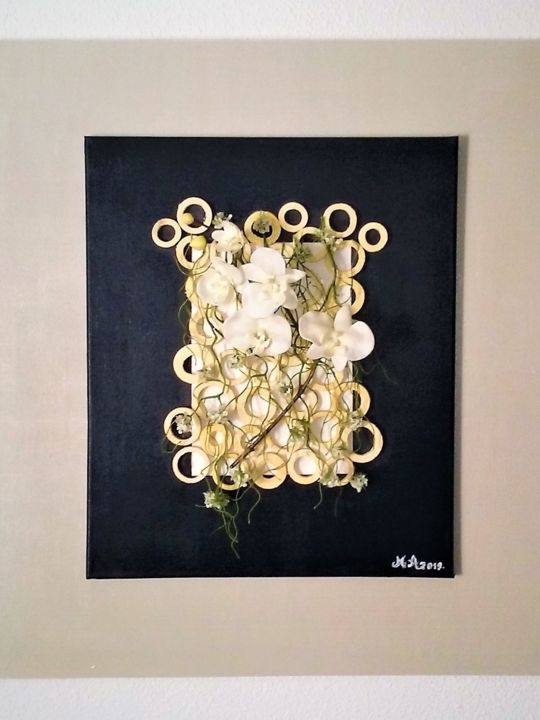 Peinture intitulée "Phalaenopsis" par Marie Andevert, Œuvre d'art originale