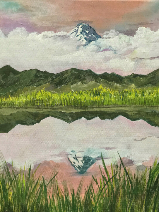 Painting titled "Reflection" by Mhenvy Art, Original Artwork, Gouache