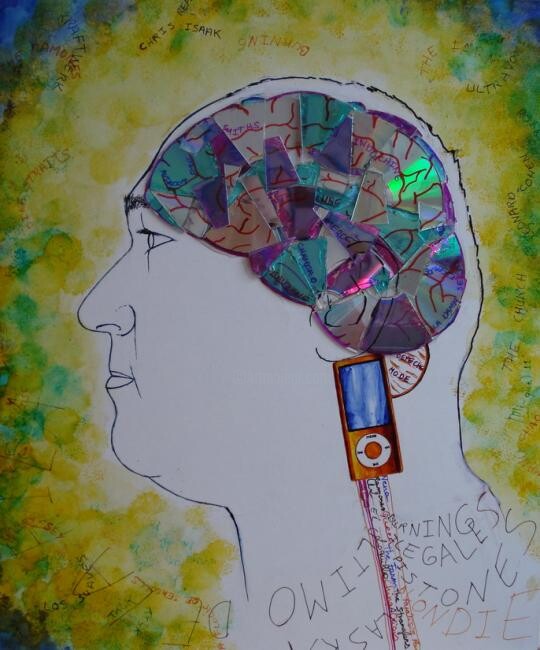 「Música en mi mente」というタイトルの絵画 Mi-Guelによって, オリジナルのアートワーク