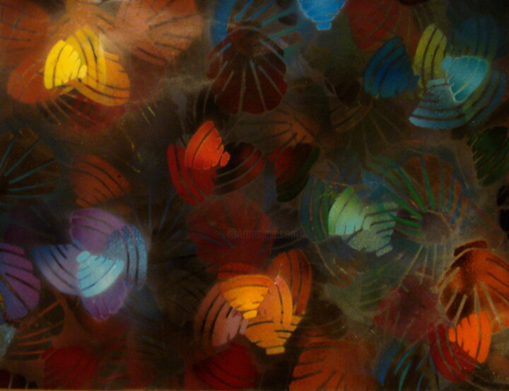 Peinture intitulée "Conchas de Fazahalí" par Mi-Guel, Œuvre d'art originale, Bombe aérosol