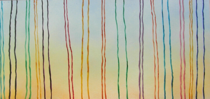 Pintura titulada "Bois arc-en-ciel" por Mi-Guel, Obra de arte original