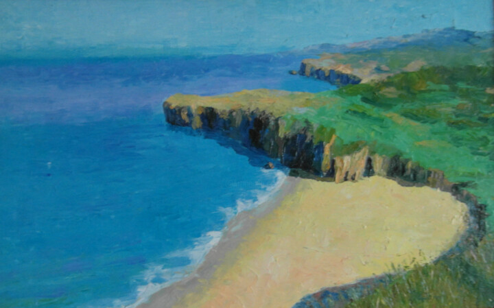 Painting titled "Plage D´Andrin" by Mi-Guel, Original Artwork