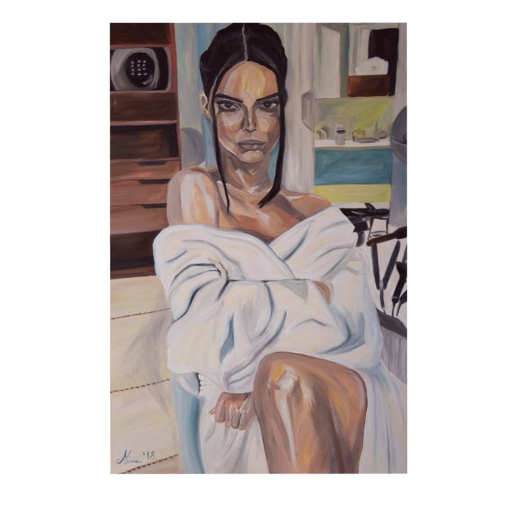 Peinture intitulée "Kendall" par Mina Massaro, Œuvre d'art originale