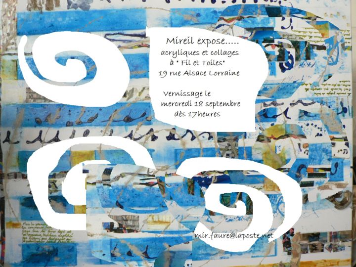 Peinture intitulée "130918-fil-et-toile…" par Mi, Œuvre d'art originale,